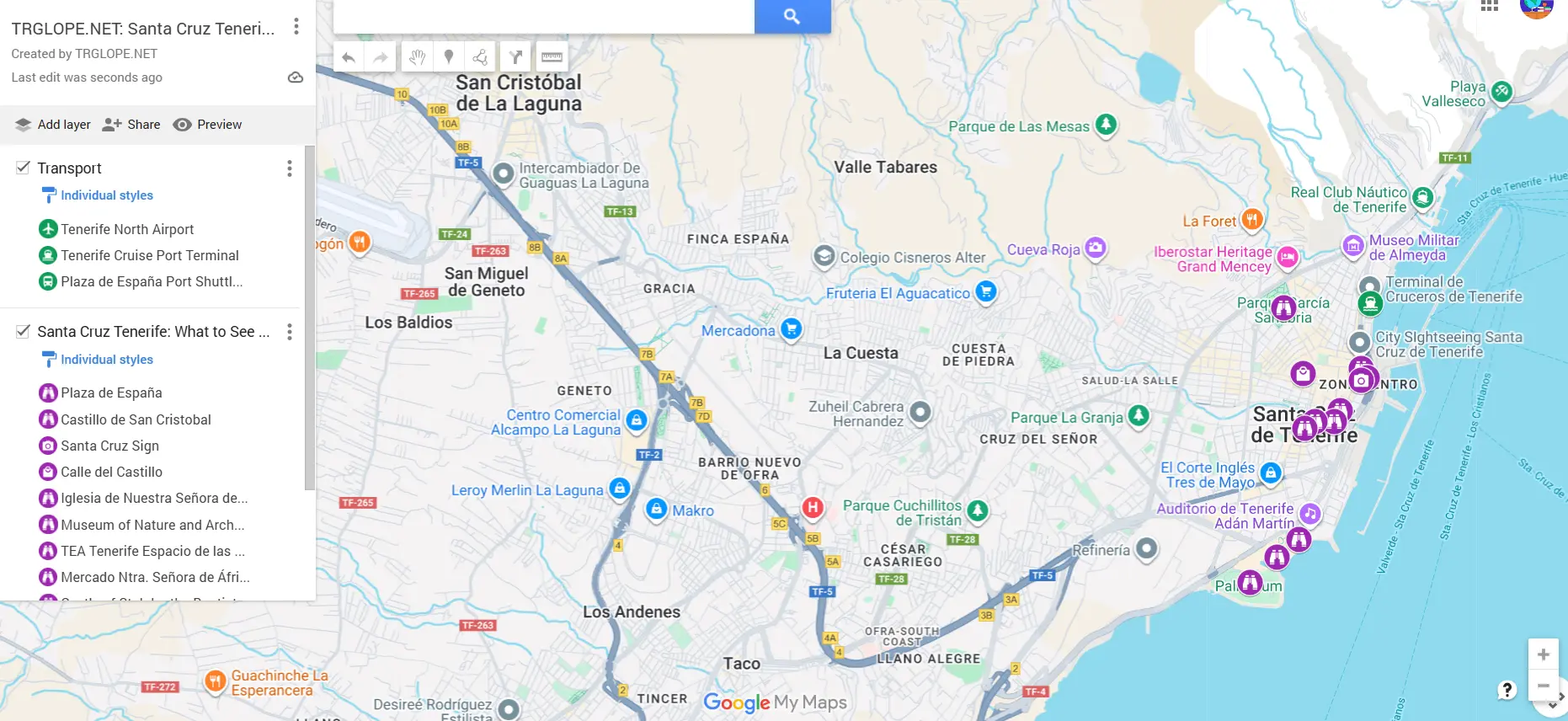 Santa Cruz Tenerife Cruise Port Map
