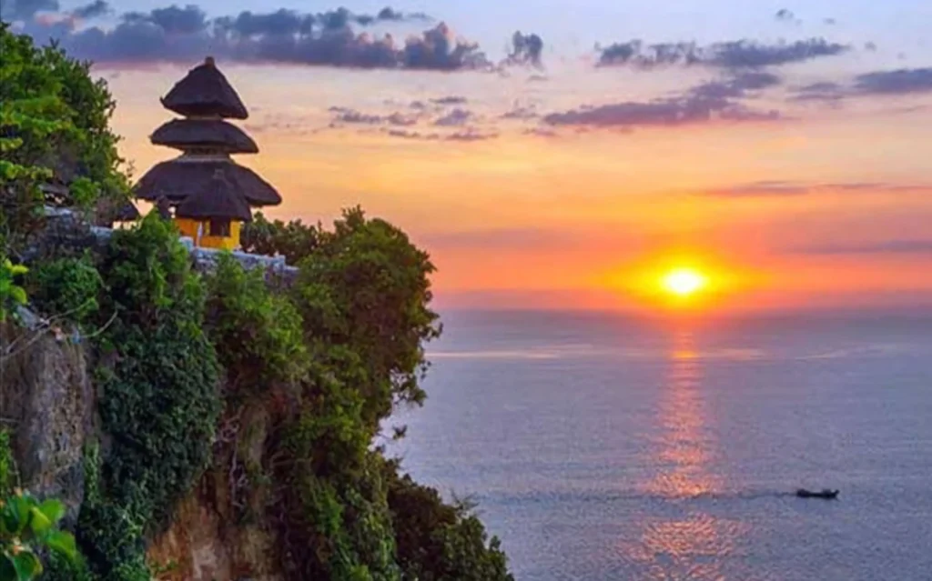 Sunset over Uluwatu Temple – Day 1 of One Week in Bali Itinerary.